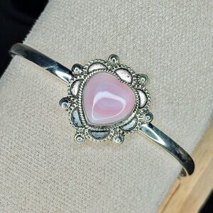 Sterling Silver Pink Queen Conch Shell Cuff Bracelet 🌸🐚✨